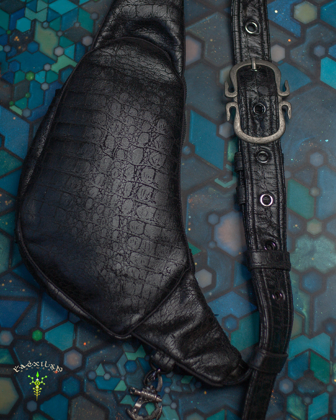 Botta Bag Mini / Fake Leather Hook Buckle - BLAK CROCODILE